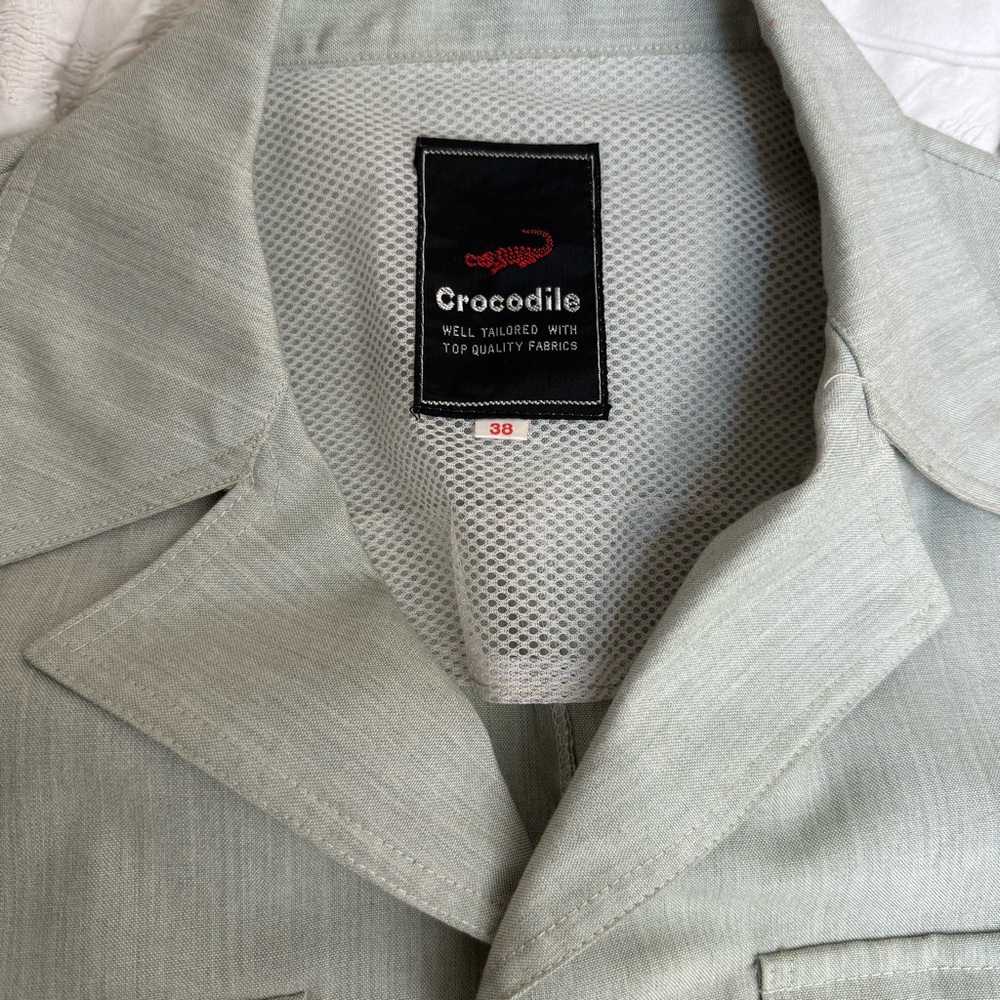 Retro Sage Green 4 Pocket Safari Button-Up Shirt - Picture 12 of 13